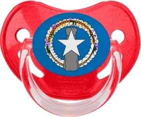 Drapeau Corée du Nord Sucette Physiologique Rouge à paillette