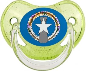 Drapeau Corée du Nord Sucette Physiologique Vert à paillette