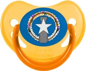 Drapeau Corée du Nord Sucette Physiologique Jaune phosphorescente