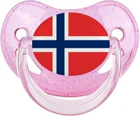 Drapeau Norvège Tétine Physiologique Rose à paillette