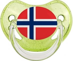 Drapeau Norvège Tétine Physiologique Vert à paillette