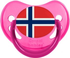 Drapeau Norvège Tétine Physiologique Rose phosphorescente