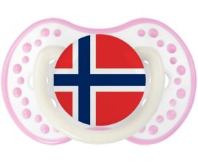 Drapeau Norvège Sucete LOVI Dynamic Blanc-rose phosphorescente