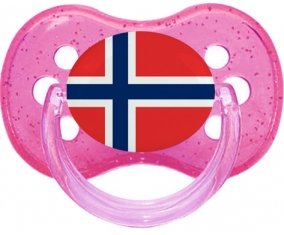 Drapeau Norvège Sucete Cerise Rose à paillette
