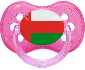 Drapeau Oman Sucette Cerise Rose à paillette