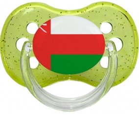 Drapeau Oman Sucette Cerise Vert à paillette