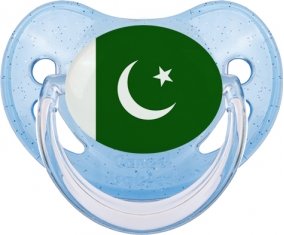 Drapeau Pakistan Sucette Physiologique Bleue à paillette