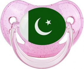 Drapeau Pakistan Sucette Physiologique Rose à paillette