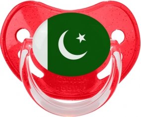 Drapeau Pakistan Sucette Physiologique Rouge à paillette