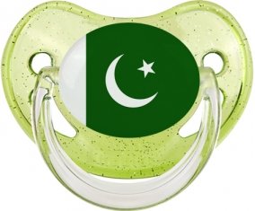 Drapeau Pakistan Sucette Physiologique Vert à paillette