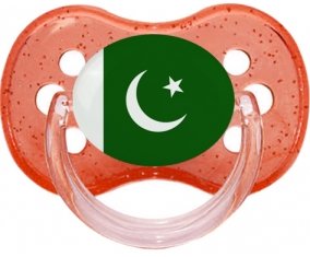 Drapeau Pakistan Sucette Cerise Rouge à paillette