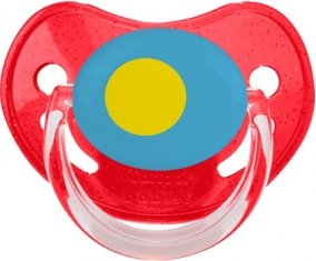 Drapeau Palau Sucette Physiologique Rouge à paillette