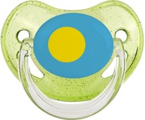 Drapeau Palau Sucette Physiologique Vert à paillette