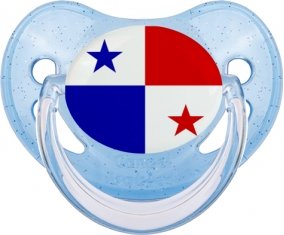 Drapeau Panama Tétine Physiologique Bleue à paillette