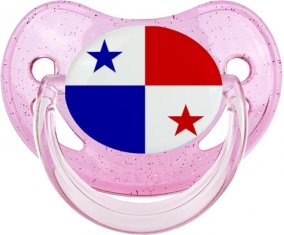 Drapeau Panama Tétine Physiologique Rose à paillette