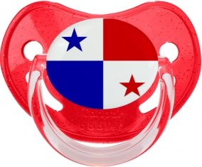 Drapeau Panama Tétine Physiologique Rouge à paillette