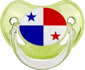 Drapeau Panama Tétine Physiologique Vert à paillette