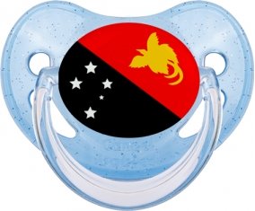 Drapeau Papouasie Nouvelle Guinée Sucete Physiologique Bleue à paillette