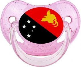 Drapeau Papouasie Nouvelle Guinée Sucete Physiologique Rose à paillette