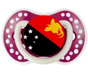 Drapeau Papouasie Nouvelle Guinée Tétine LOVI Dynamic Fuchsia phosphorescente
