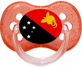 Drapeau Papouasie Nouvelle Guinée Sucette Cerise Rouge à paillette