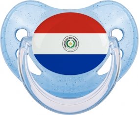 Drapeau Paraguay Sucette Physiologique Bleue à paillette