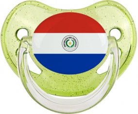Drapeau Paraguay Sucette Physiologique Vert à paillette