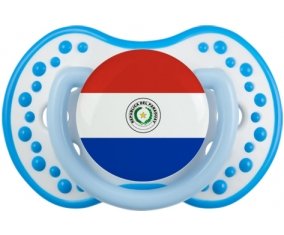 Drapeau Paraguay Sucette LOVI Dynamic Blanc-bleu phosphorescente