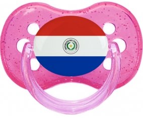 Drapeau Paraguay Sucette Cerise Rose à paillette