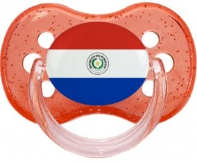 Drapeau Paraguay Sucette Cerise Rouge à paillette