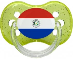Drapeau Paraguay Sucette Cerise Vert à paillette