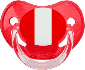 Drapeau Pérou Sucette Physiologique Rouge à paillette