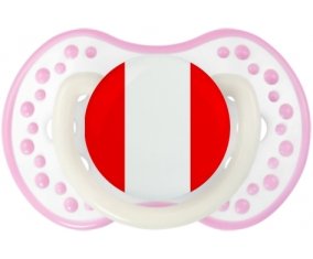 Drapeau Pérou Sucette LOVI Dynamic Blanc-rose phosphorescente