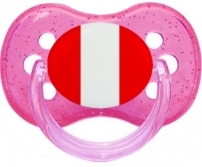Drapeau Pérou Tétine Cerise Rose à paillette