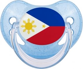 Drapeau Philippines Tétine Physiologique Bleue à paillette