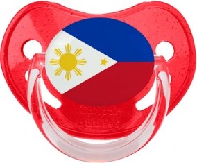 Drapeau Philippines Tétine Physiologique Rouge à paillette