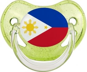 Drapeau Philippines Tétine Physiologique Vert à paillette