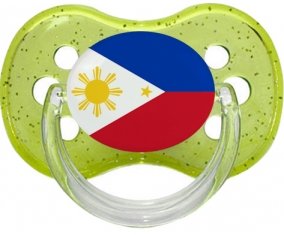 Drapeau Philippines Sucete Cerise Vert à paillette
