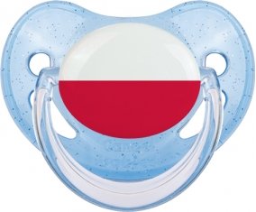 Drapeau Pologne Sucete Physiologique Bleue à paillette
