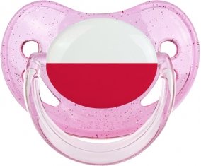 Drapeau Pologne Sucete Physiologique Rose à paillette