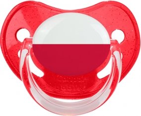 Drapeau Pologne Sucete Physiologique Rouge à paillette