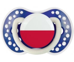 Drapeau Pologne Tétine LOVI Dynamic Bleu-marine phosphorescente