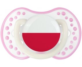 Drapeau Pologne Tétine LOVI Dynamic Blanc-rose phosphorescente