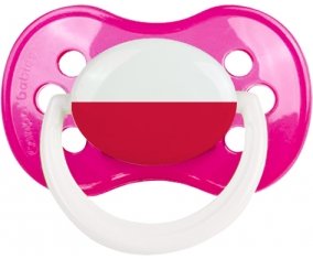 Drapeau Pologne Sucette Anatomique Rose foncé classique