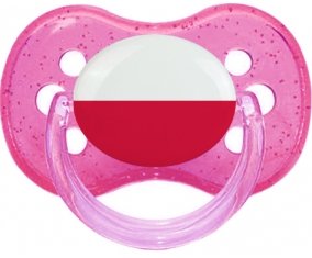Drapeau Pologne Sucette Cerise Rose à paillette
