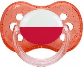 Drapeau Pologne Sucette Cerise Rouge à paillette