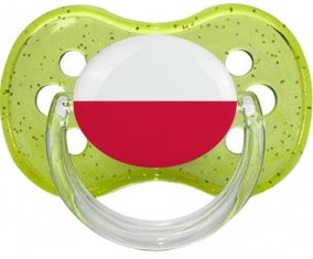 Drapeau Pologne Sucette Cerise Vert à paillette