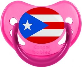 Drapeau Porto Rico Sucette Physiologique Rose phosphorescente
