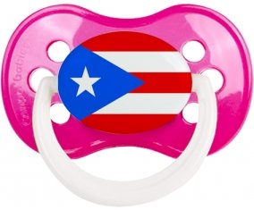 Drapeau Porto Rico Sucette Anatomique Rose foncé classique
