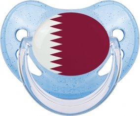 Drapeau Qatar Tétine Physiologique Bleue à paillette